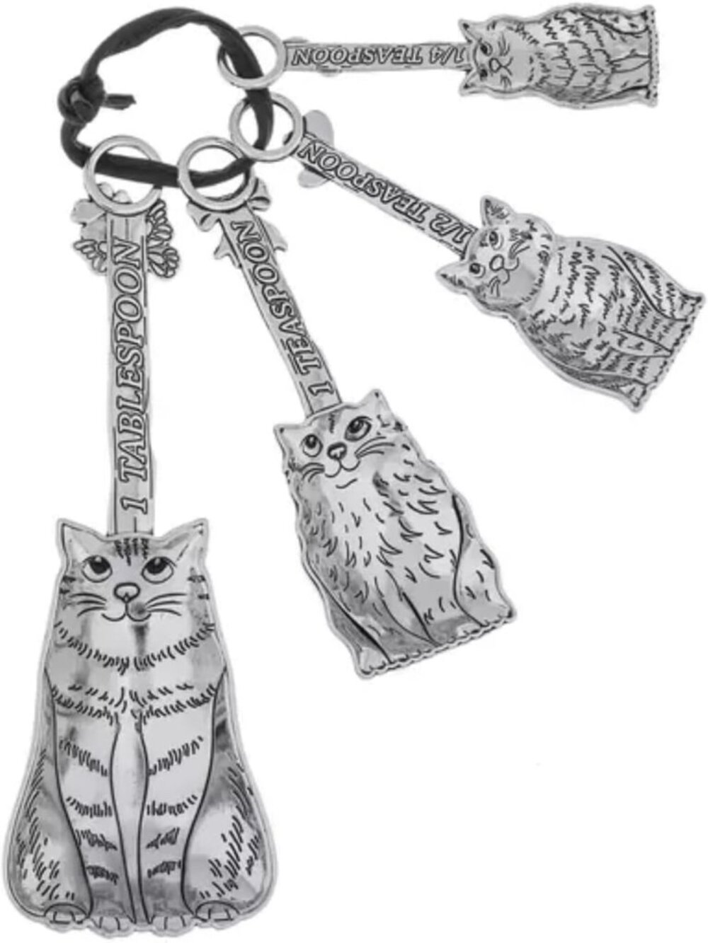 Ganz 4 Piece Metal Measuring Spoon Set Cats New in Box